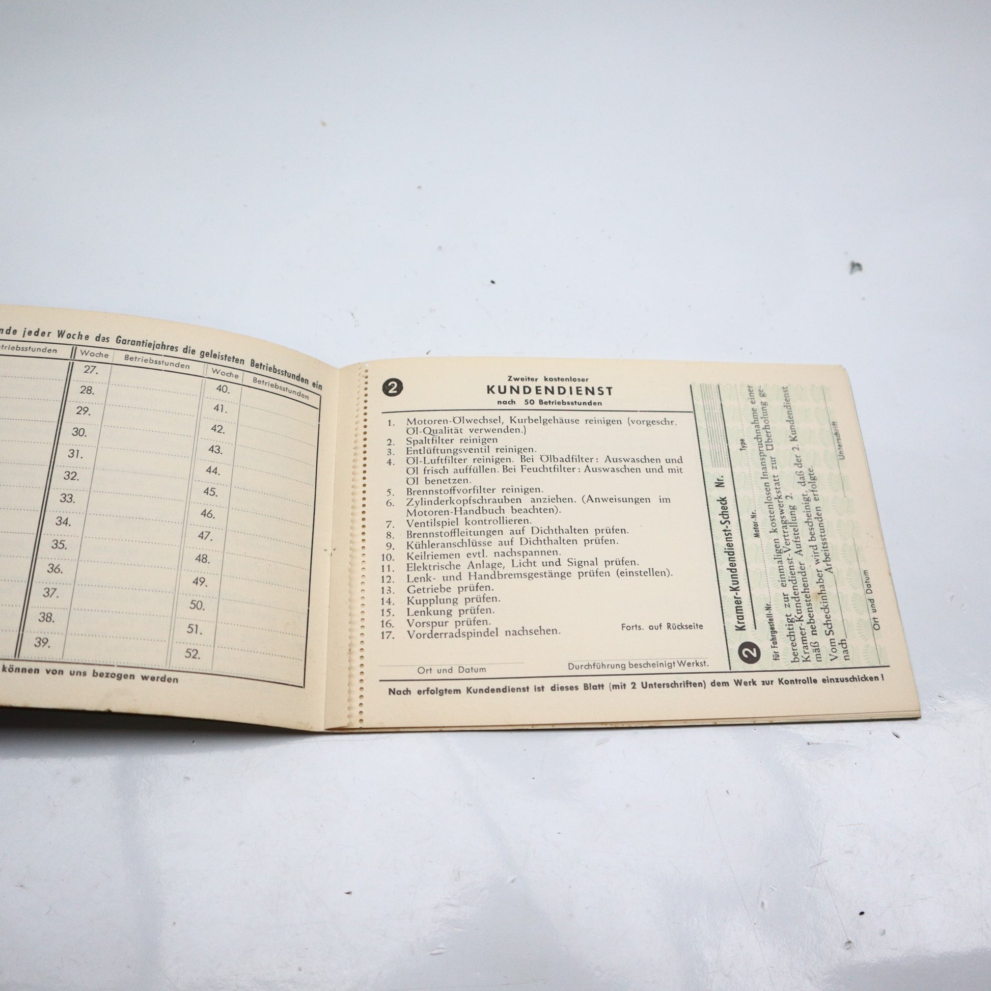 Kramer Traktor Kundendienst Scheckheft