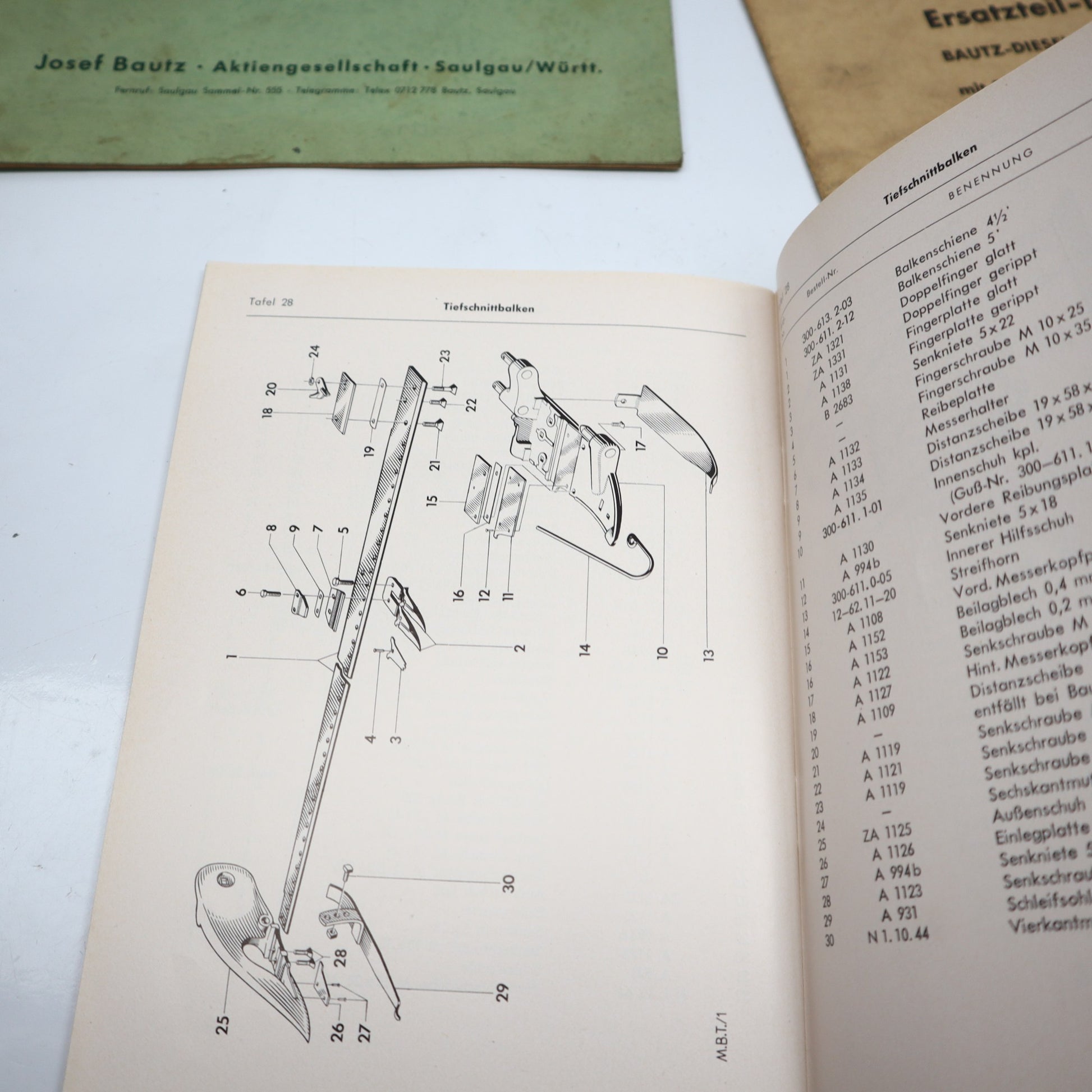 Bautz 200 Traktor Ersatzteilliste Scheckheft