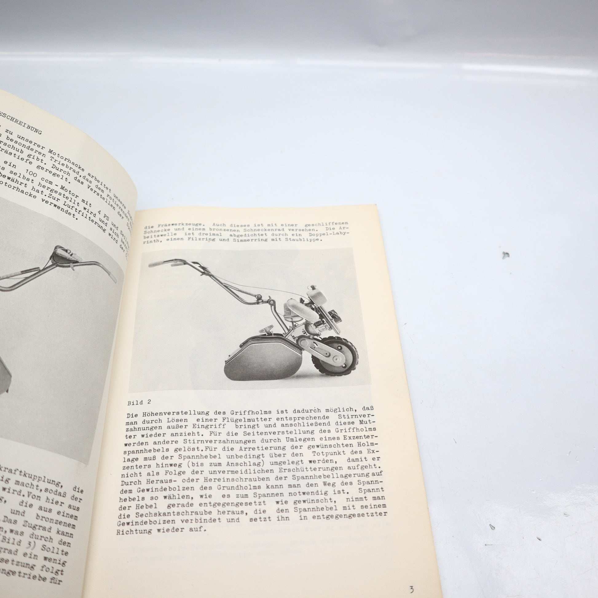 Irus Zugradfräse F 2 Ersatzteilliste und Betriebsanleitung