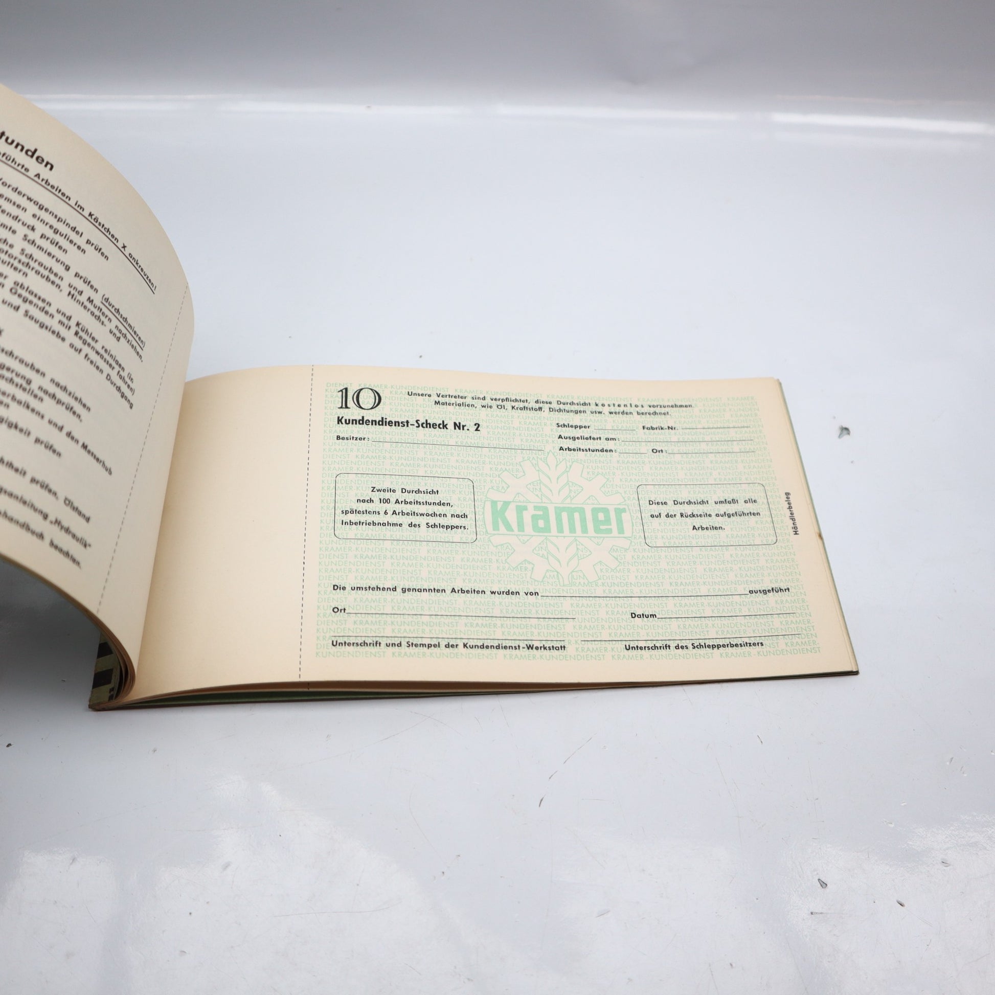Kramer Traktor Kundendienst Scheckheft