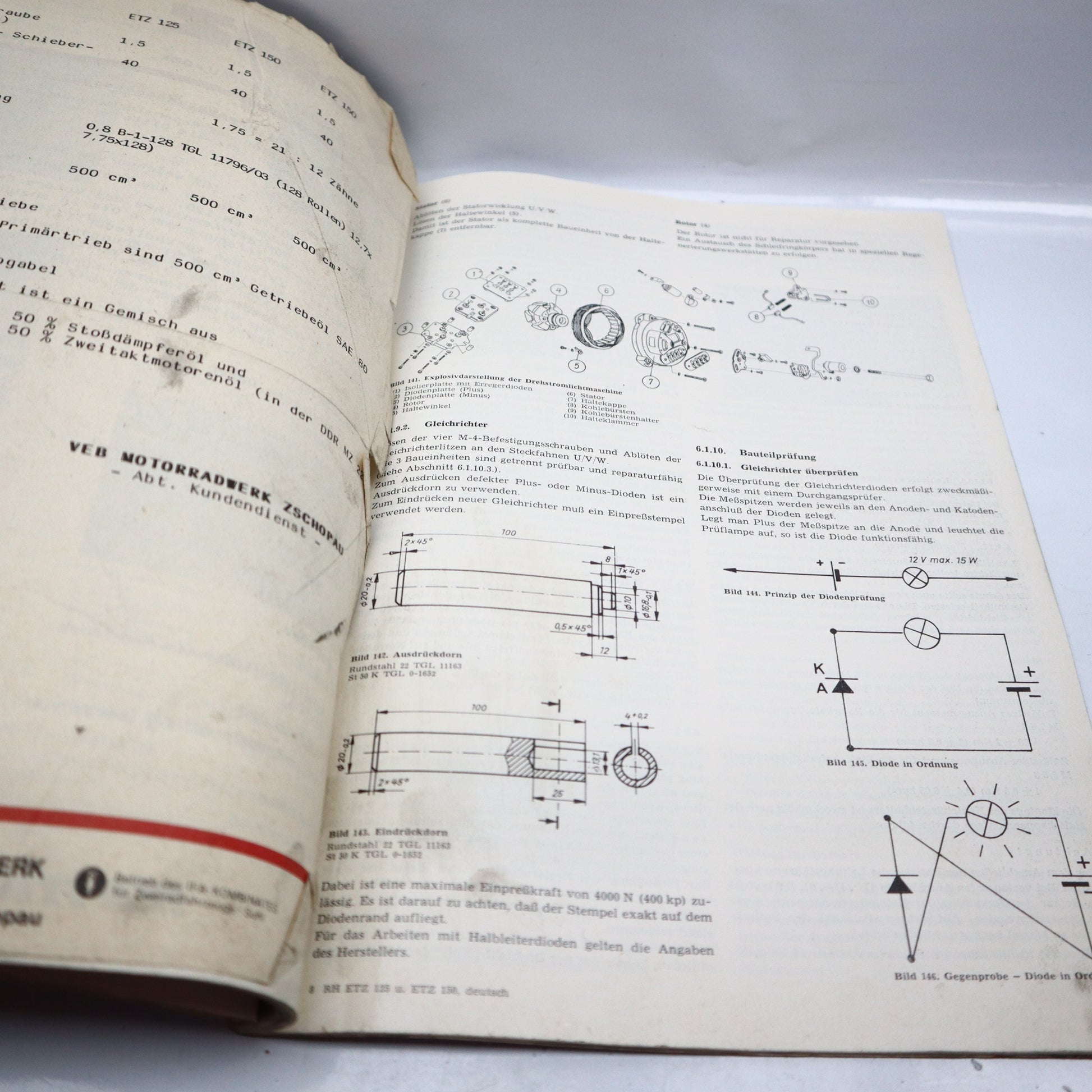 Mz Etz 125 Reparaturhandbuch