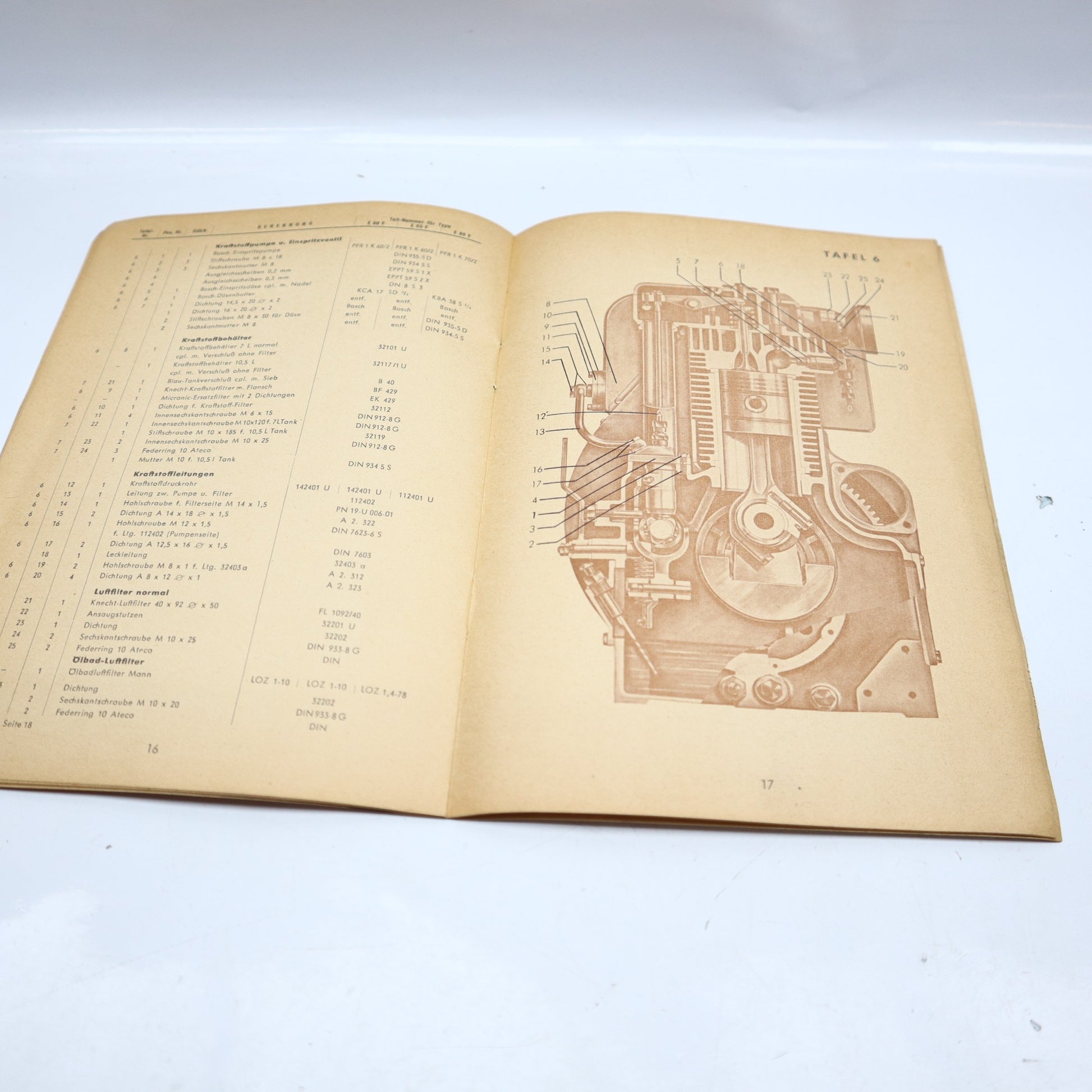 Hatz Diesel E 80 Motor Ersatzteilliste