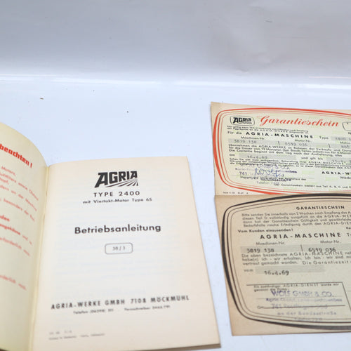 Agria Typ 2400 Betriebsanleitung