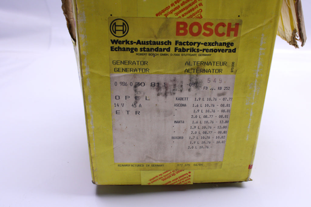 Original Opel Rekord / Manta / Kadett 1.9l Lichtmaschine Bosch NOS