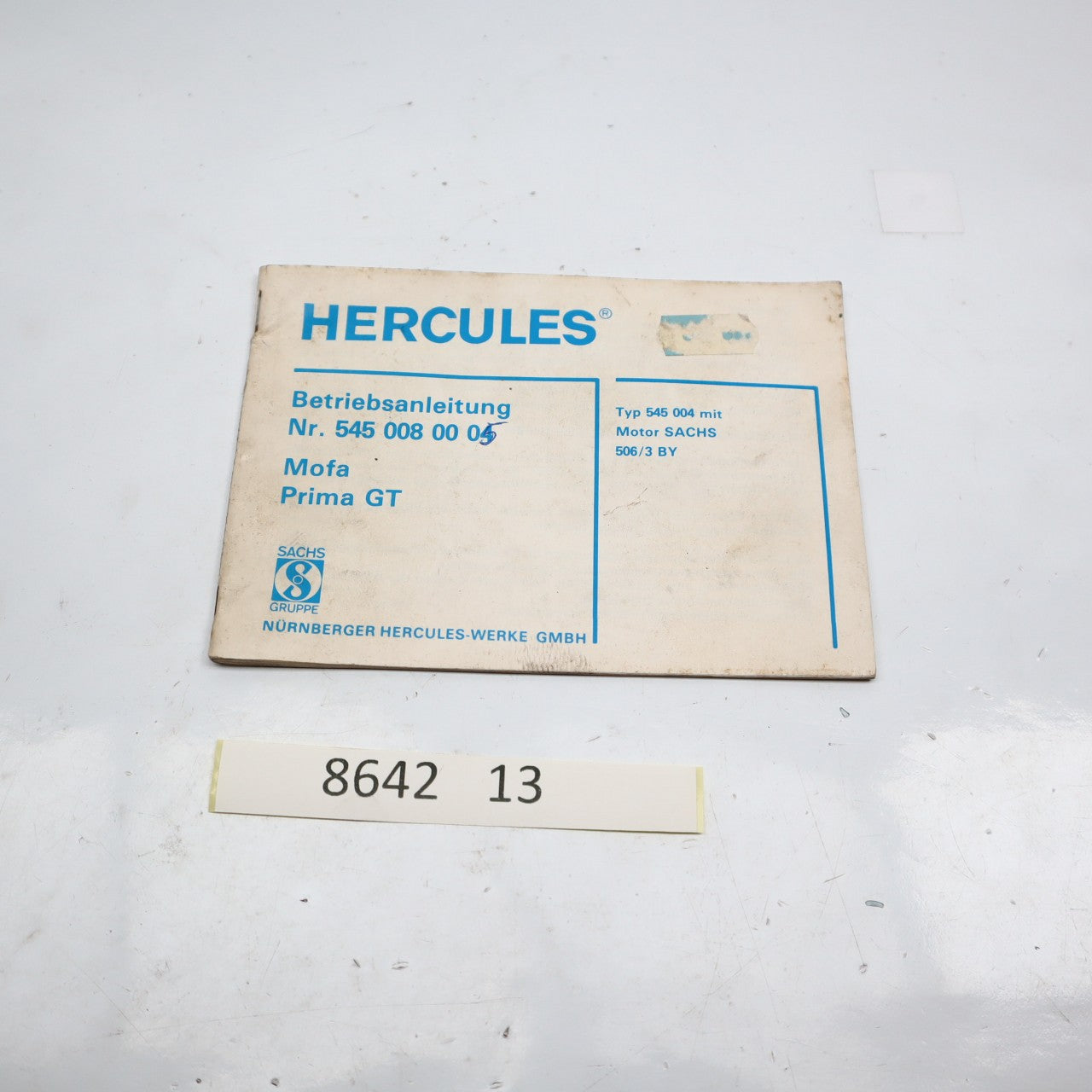 HERCULES PRIMA GT BETRIEBSANLEITUNG