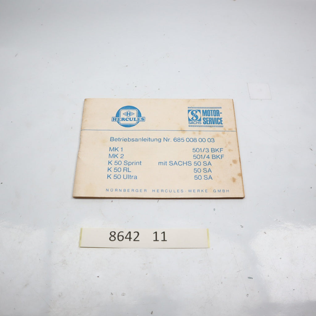 HERCULES K 50 / MK 1 BETRIEBSANLEITUNG