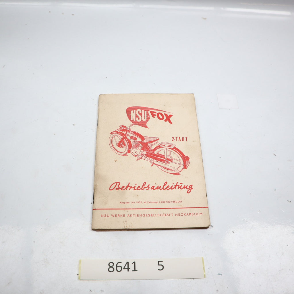 NSU FOX 2 TAKT BETRIEBSANLEITUNG