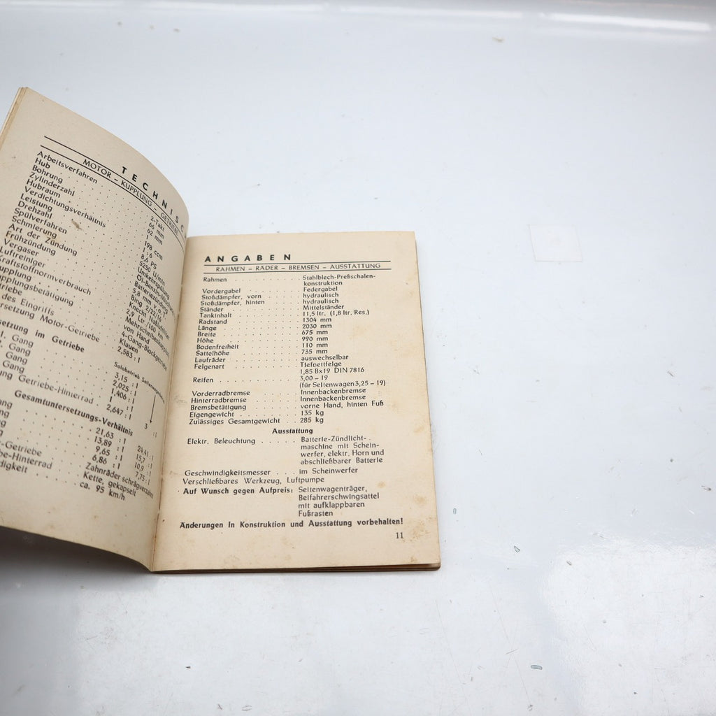 NSU LUX BETRIEBSANLEITUNG