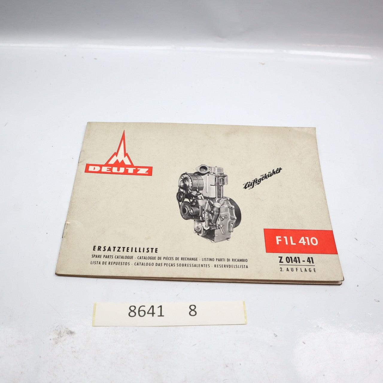 DEUTZ F1L410 MOTOR ERSATZTEILLISTE