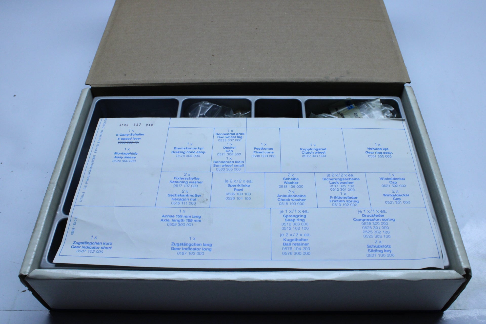 ORIGINAL SACHS FAHRRAD 5 GANG SCHALTUNG ERSATZTEILE SORTIMENT NOS